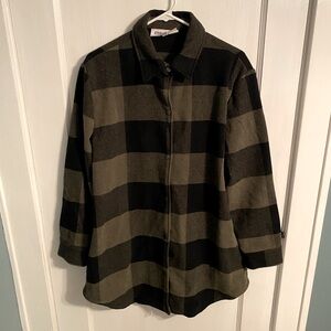Steve Madden Black and Olive Plaid Jacket